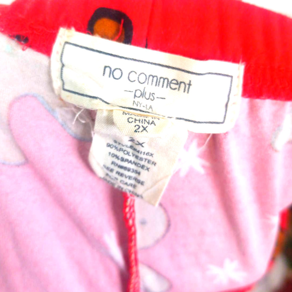 No Comment Women 2X Red Leggings Christmas Gingerbread Men Peppermint Holiday - Picture 5 of 6
